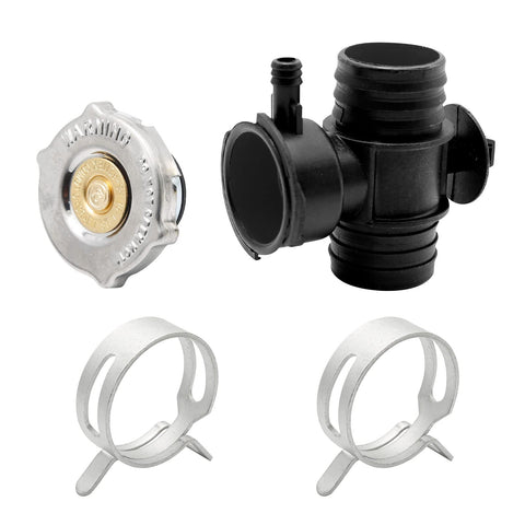 ZUDKSUY Radiator Coolant Filler Neck with Radiator Filler Cap,1*connector 1*tank cap 2*clamp Replacement 52028810AL 52029195AK 55116901AA Compatible with 93-07 radiator 2.4L 3.7L 4.0L