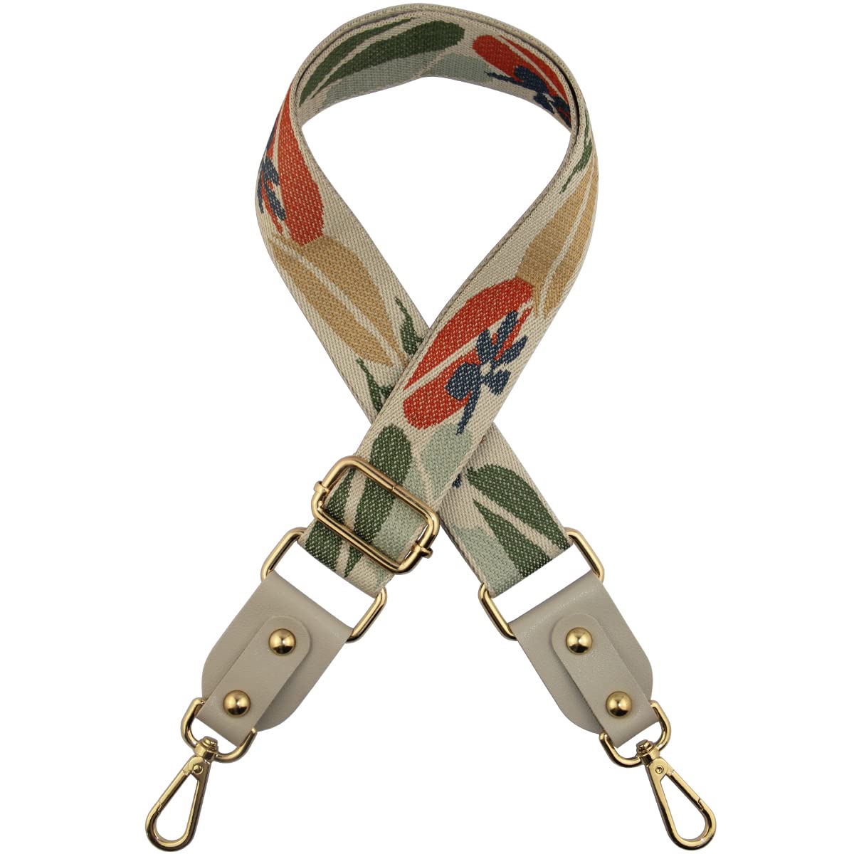 Duwi Wide Purse Strap Jacquard Guitar Style Strap Multicolor Canvas Adjustable Crossbody Bag Strap(grey,grey,flow)