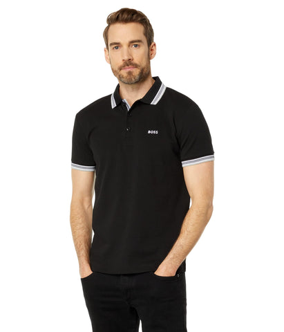 BOSS Green Men's Paddy Polo Shirt, Black, XL