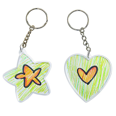 Colorations Create Your Own Keychain Craft Kit for Kids, Set of 12 - DIY Kit for Kids that Encourages Creativity - Easy and Fun - Includes Supplies to Make 12 Personalized Keychains