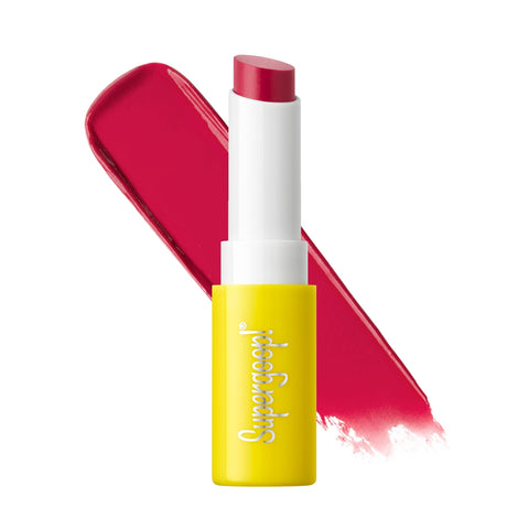 Supergoop! Lipshade 100% Mineral SPF 30 Hydrating Lipstick, Obsessed (Fuchsia) - Buildable, Bold Lip Color - Nourishes, Hydrates & Protects Lips - Natural Peppermint Flavor