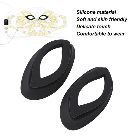 LED Photon Facial Cover Eye Cover, Silicone Protective Eye Patch for Skin Rejuvenation Eye Protect, White and Black (Black)