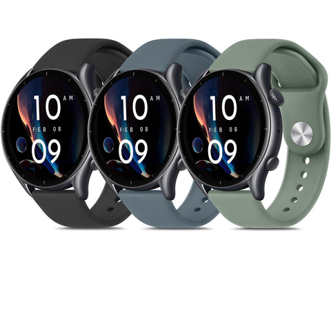 Wanme For Amazfit GTR 3 Bracelet/GTR 3 Pro 46 mm/GTR 4/GTR 2/GTR 2/GTR 47 mm for Men Women, 22 mm Silicone Wristbands, Waterproof Sports Replacement Strap for Amazfit Balance 46 mm