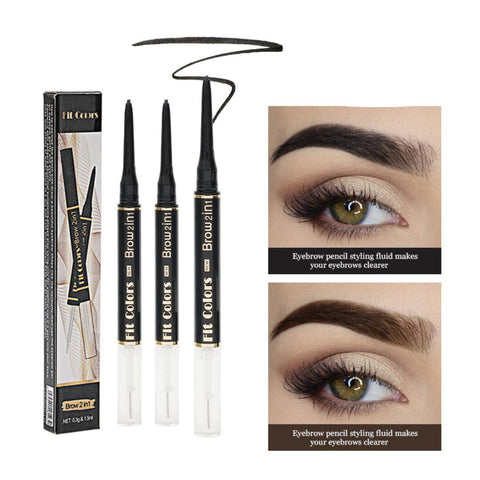Eyebrow Pencil, Dual Ended With Mechanical Brow Pencil And Spoolie Brush, Double-ended Pencil, Eyebrow Pencil, Brush, Spiral Brush, Eyebrow Pencil (Dark Black)