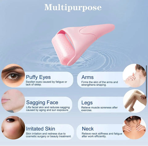Facial Ice Roller Cold Therapy Massager for Puffiness, Migraines, Pain, Wrinkles, and Skin Tightening