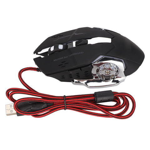 RGB Wired Gaming Mouse, USB Optical Computer Mice Ergonomic Gamer Laptop PC Mouse with 1200 DPI RGB Cool Breathing Light for Desktop Laptop and PC