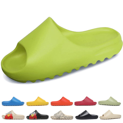 SHUOJIA Cloud Sliders for Women and Men Non-Slip Quick Dry Shower Slippers Ultra-Soft Thick Sole Slides Beach Sandals House Pillow Slides for Indoor & Outdoor (Green,8UK)