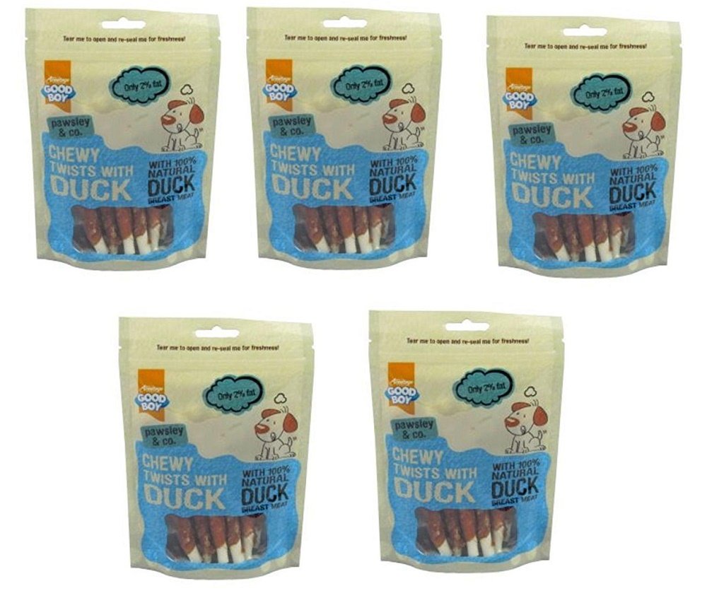 Good Boy Pawsley & Co Chewy Twists with Duck 90g (5 Pack)