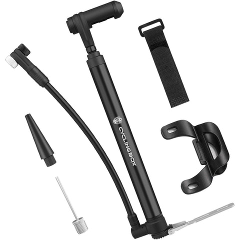Diyife Bike Pump, 120PSI Aluminum Alloy Mini Bicycle Pump with Hose Small Bike Pumps for All Bikes, Portable Bicycle Tire Pump with Ball Needle, Frame Mount, Cycle Pump Fit Presta and Schrader Valve
