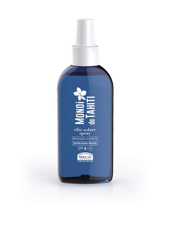 Helan, Monoi De Tahiti - Tanning Oil with Coconut Oil for Face and Body, Body Oil with Sun Protection SPF 6, Sunscreen Body Spray with Natural Tan Accelerator Water-Resistant, 150 ml - Made in Italy