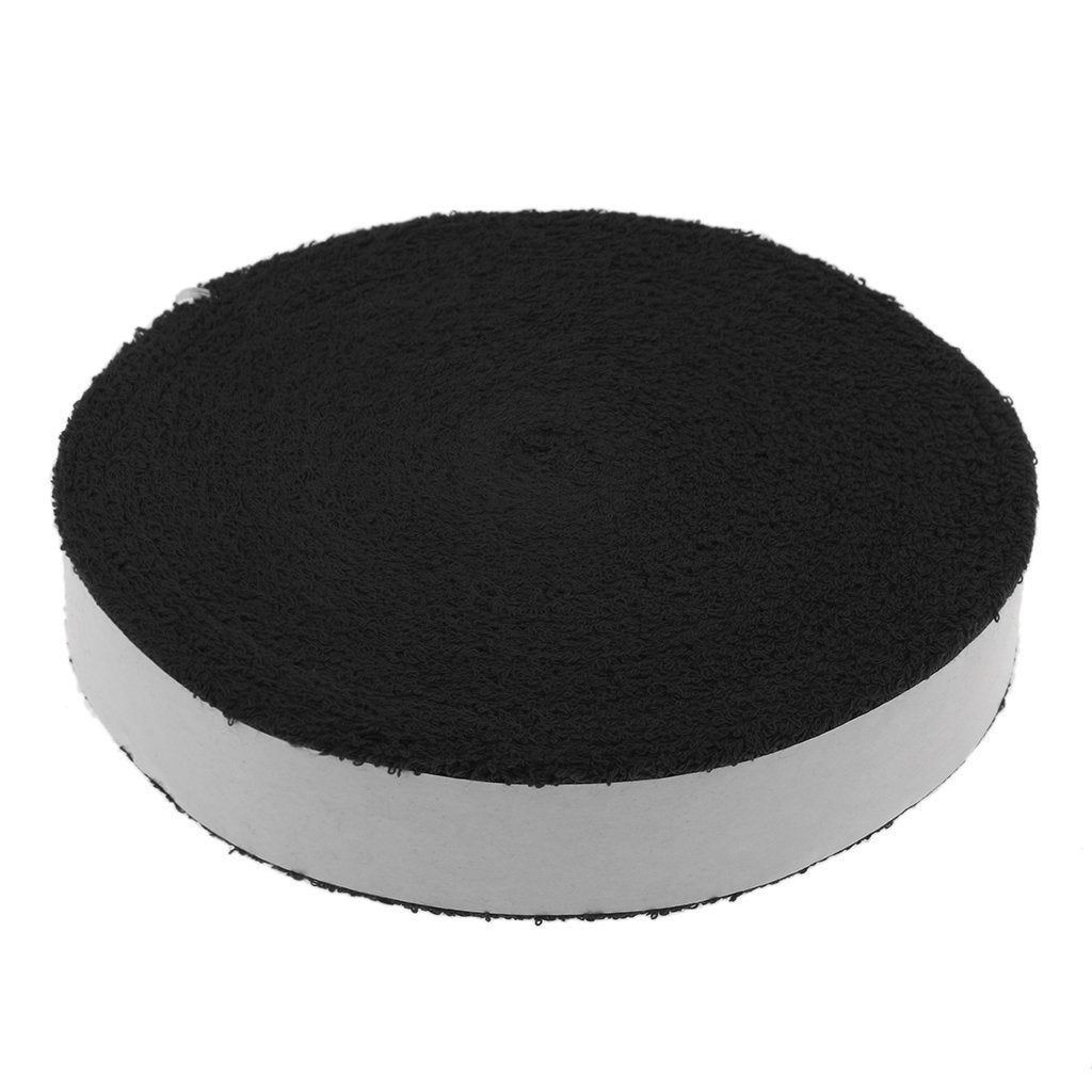 10m Anti Slip Thick Roll Towel Grip Tape for Tennis Squash Badminton Racquet Racket Over Grips Replacement - Black, S
