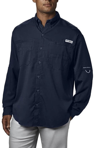 Columbia Men's Plus Tamiami II Long Sleeve Shirt, Collegiate Navy - X-Small