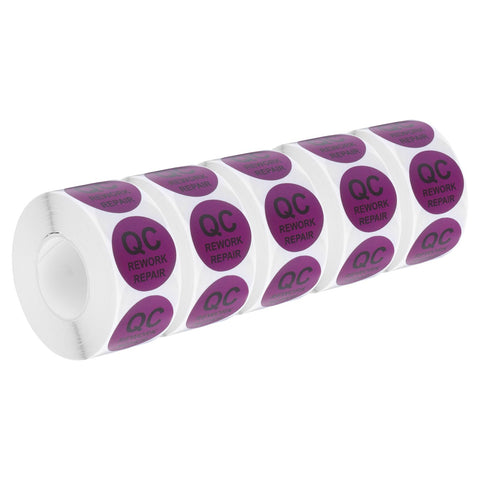 sourcing map Inventory QC Rework Repair Stickers Labels 25mm/1" Purple for Inventory Warehouse Stock, 5 Roll 2500 Piece