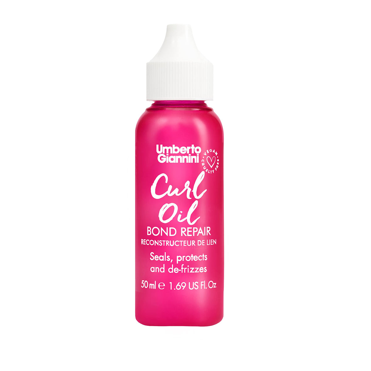 Umberto Giannini Curl Oil Bond Repair - Defrizz and Repair Hair Oil for Waves, Curls and Coils. Vegan and Cruelty Free 50ml