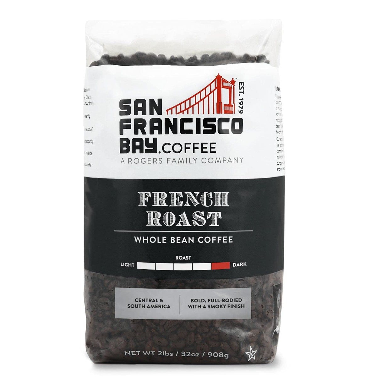 San Francisco Bay Coffee French Roast, Whole Bean, 908g