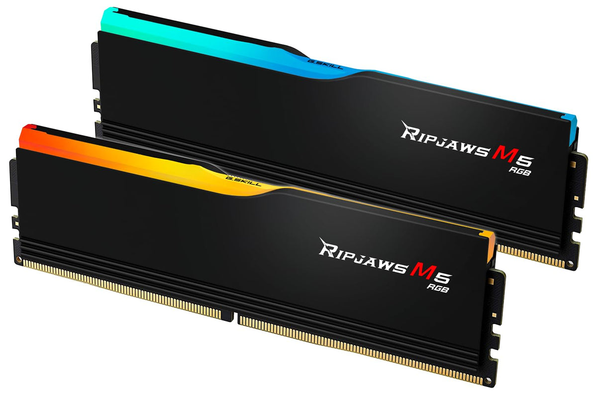 G.SKILL Ripjaws M5 RGB Series (Intel XMP 3.0) DDR5 RAM 96GB (2x48GB) 6400MT/s CL32-39-39-102 1.35V Desktop Computer Memory UDIMM - Matte Black (F5-6400J3239F48GX2-RM5RK)