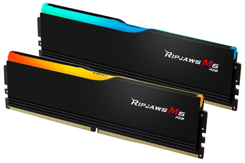G.SKILL Ripjaws M5 RGB Series (Intel XMP 3.0) DDR5 RAM 96GB (2x48GB) 6400MT/s CL32-39-39-102 1.35V Desktop Computer Memory UDIMM - Matte Black (F5-6400J3239F48GX2-RM5RK)