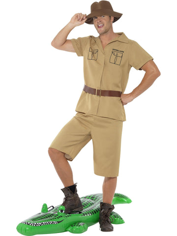 Smiffys Men Safari Man Adult Sized Costume, Brown, L - US Size 42 -44