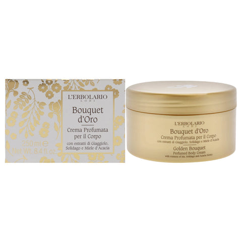 Lâ€™Erbolario Golden Bouquet Perfumed Body Cream - Moisturizer for Dry Skin - Iris, Goldenrod, and Acacia Honey - Almond Butter and Vitamin E - 8.4 oz