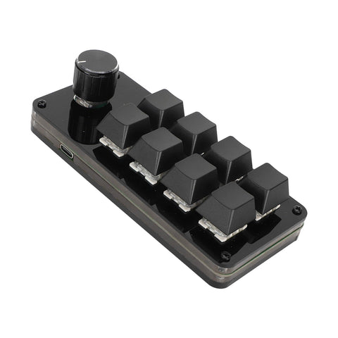 Haofy Mini 8 Key Keypad, Customizable Programming Wired Connection Macro Mechanical Keyboard Blue Switch with Knob for Gaming