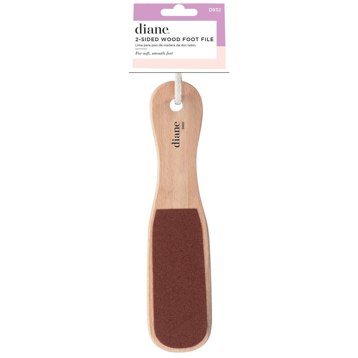 Diane 2-Sided Foot File - Smoother Feet and Callus Remover for Men and Women -Wood Handle - 10Ã¢â‚¬Â x 2 3/8Ã¢â‚¬Â - D932