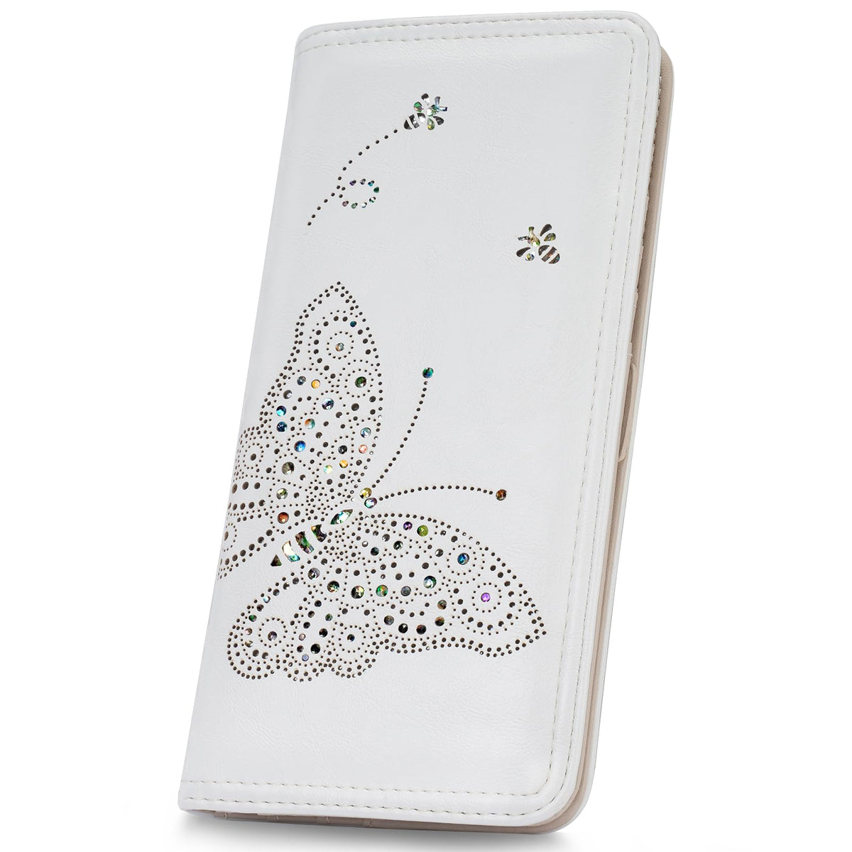 KITEVIUN RFID Wallet Women Ultra Slim Thin Womens Wallet Compact Clutch Long Ladies Wallet for Women WHITE
