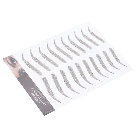 6D Eyebrow Tattoo Sticker Professional Waterproof Eyebrow Transfer Sticker Eyebrow Makeup Tool for Women and Girls (Brown)(BROWN-08)