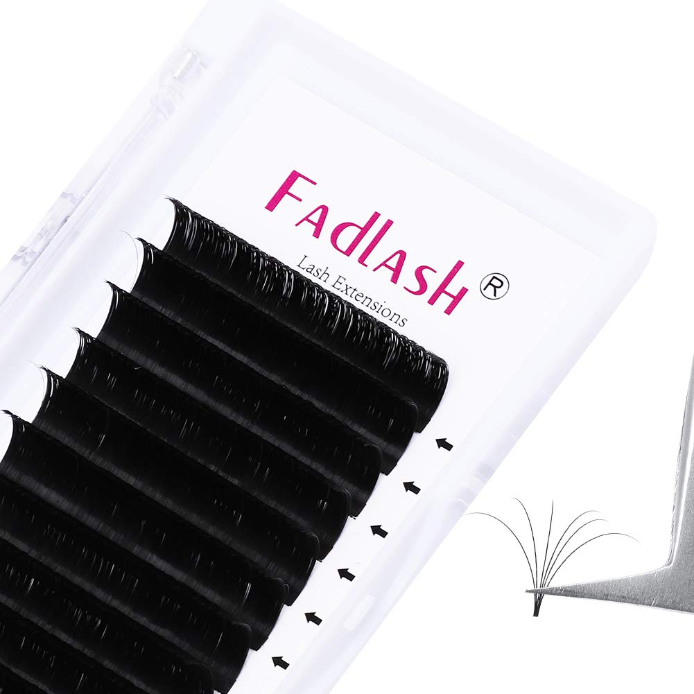 Easy Fan Voume Lashes, D curl 0.03mm 8~14mm Automatic Blooming 4D 5D 6D 7D Mega Volume Lash Extension Supplies Mixed Tray Self Fanning 8D 10D Flower Lashes by FADLASH