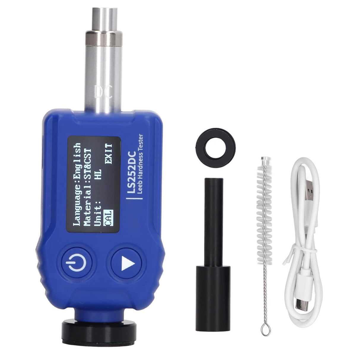 Portable Leeb Hardness Tester Kit with Test Block,Hardness Testing Equipment,Rockwell Metal Hardness Meter Durometer for Steel,Aluminum Alloy
