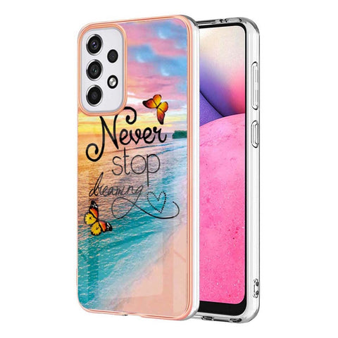 GOGME Case for Samsung Galaxy A13 4G, Premium Soft TPU Silicone Shockproof Slim Cover, Elegant Shiny Pattern PC Case Shockproof Skin Cover, Butterfly Dream