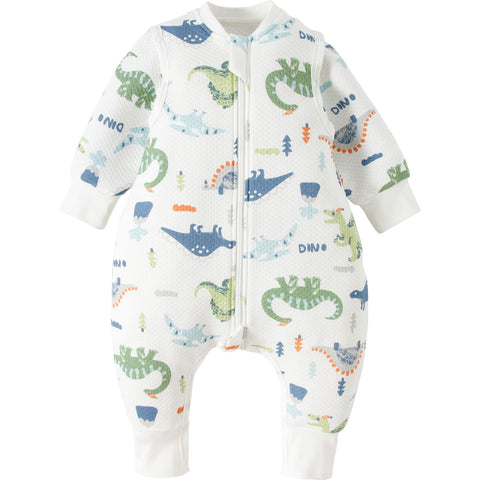 Duomiaomiao Baby Sleeping Bag 1.5 Tog Sleeping Bag with Legs 100% Cotton Baby Sleeping Sack with Removable Sleeves for All Seasons Toddler Wearable Blanket 36-48 Months, Dinosaur