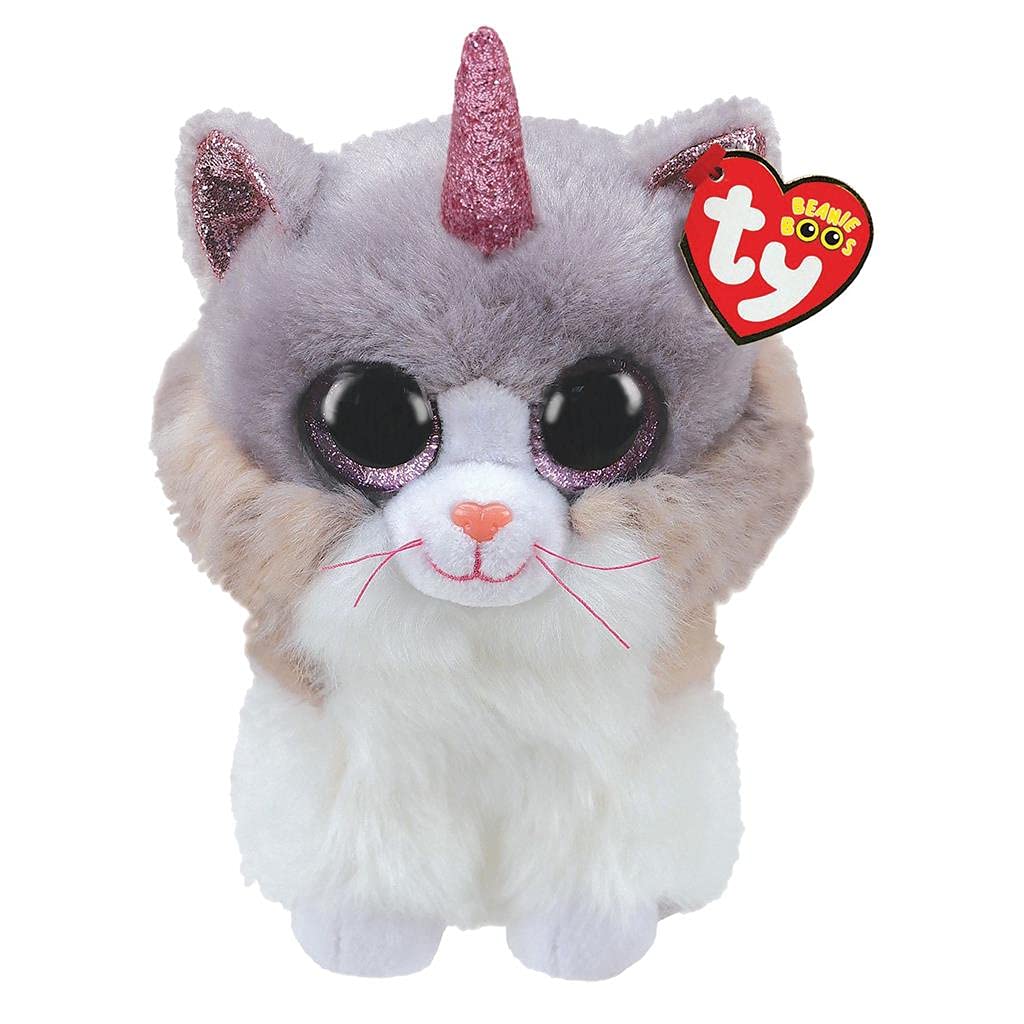 ty 2005088 Asher Cat W/Horn - Boo Med Plush Animal, Multicolor, 24cm