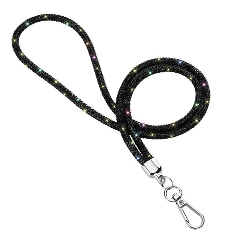 Soleebee Universal Mobile Phone Chain Rhinestone Crossbody Chain for Women Compatible with Any Smartphone, Black, M