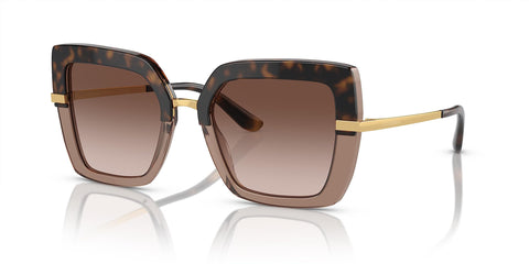 Dolce & Gabbana Women's 0DG4373 Sunglasses, TOP Havana ON TRANSP Brown, 52