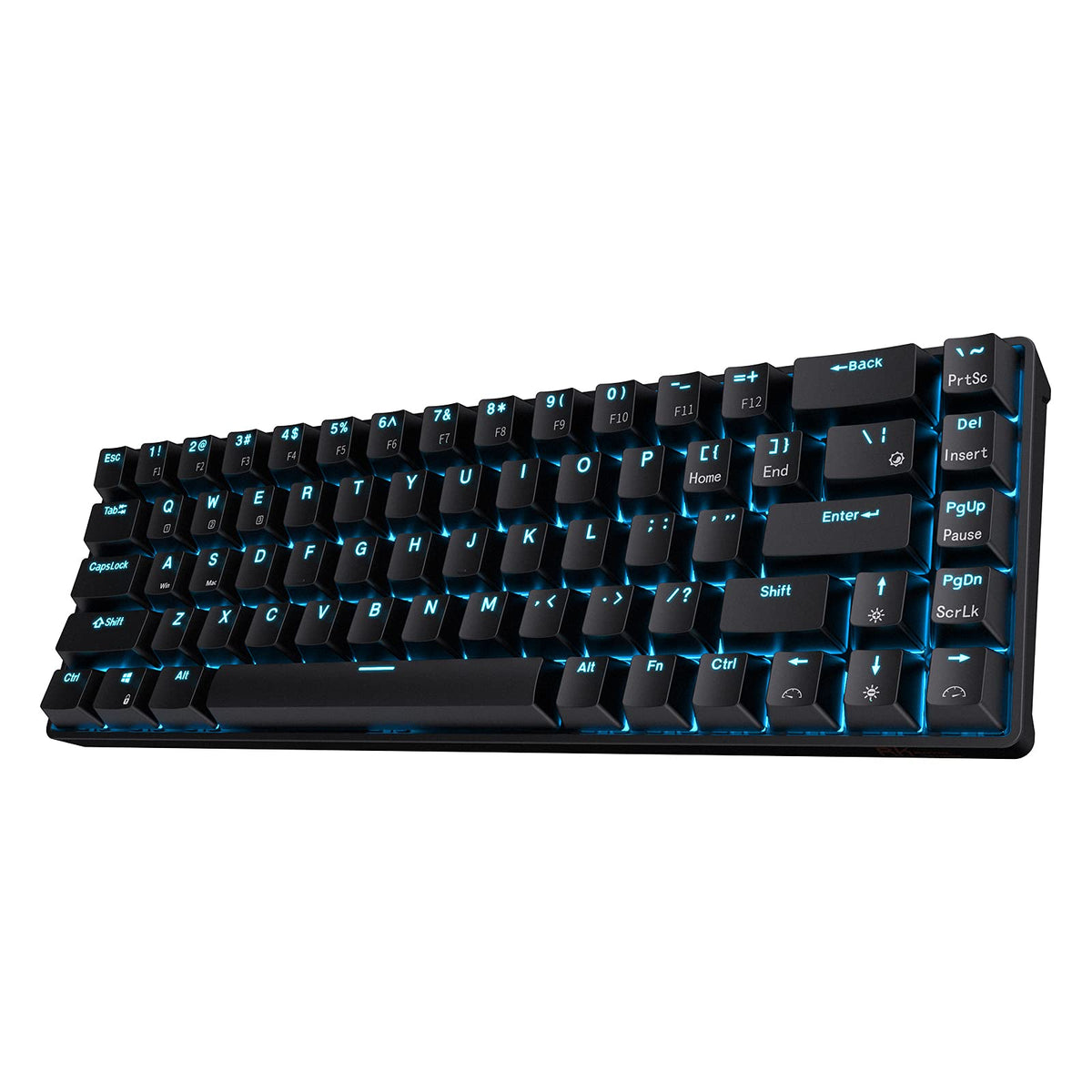 RK ROYAL KLUDGE RK68 Wireless Hot Swappable 65% Mechanical Keyboard, 68 Keys Compact BT5.0 Gaming Keyboard with Stand-Alone Arrow/Control Keys, Black, Quiet Red Switch