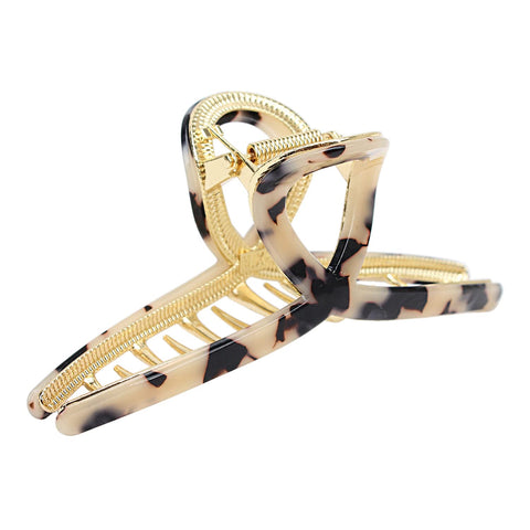 Big Hair Claw Clips Butterfly Hair Clips for Women 4.7" Large Acetate Metal Hair Claw Clip for Girls Hair Accessories for Long Thick Hair (Light leopard)