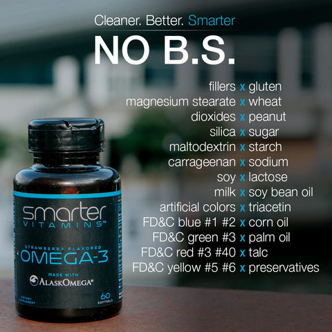 (3 Pack) Smarter Omega 3 Fish Oil, Berry Flavor, Burpless, Tasteless, 2000mg, DHA EPA Triple Strength Brain, Joint and Heart Support, Made with AlaskOmegaÃƒÆ’Ã†â€™Ãƒâ€ Ã¢â‚¬â„¢ÃƒÆ’Ã‚Â¢ÃƒÂ¢Ã¢â‚¬Å¡Ã‚Â¬Ãƒâ€¦Ã‚Â¡ÃƒÆ’Ã†â€™ÃƒÂ¢Ã¢â€šÂ¬Ã…Â¡ÃƒÆ’Ã¢â‚¬Å¡Ãƒâ€šÃ‚Â®