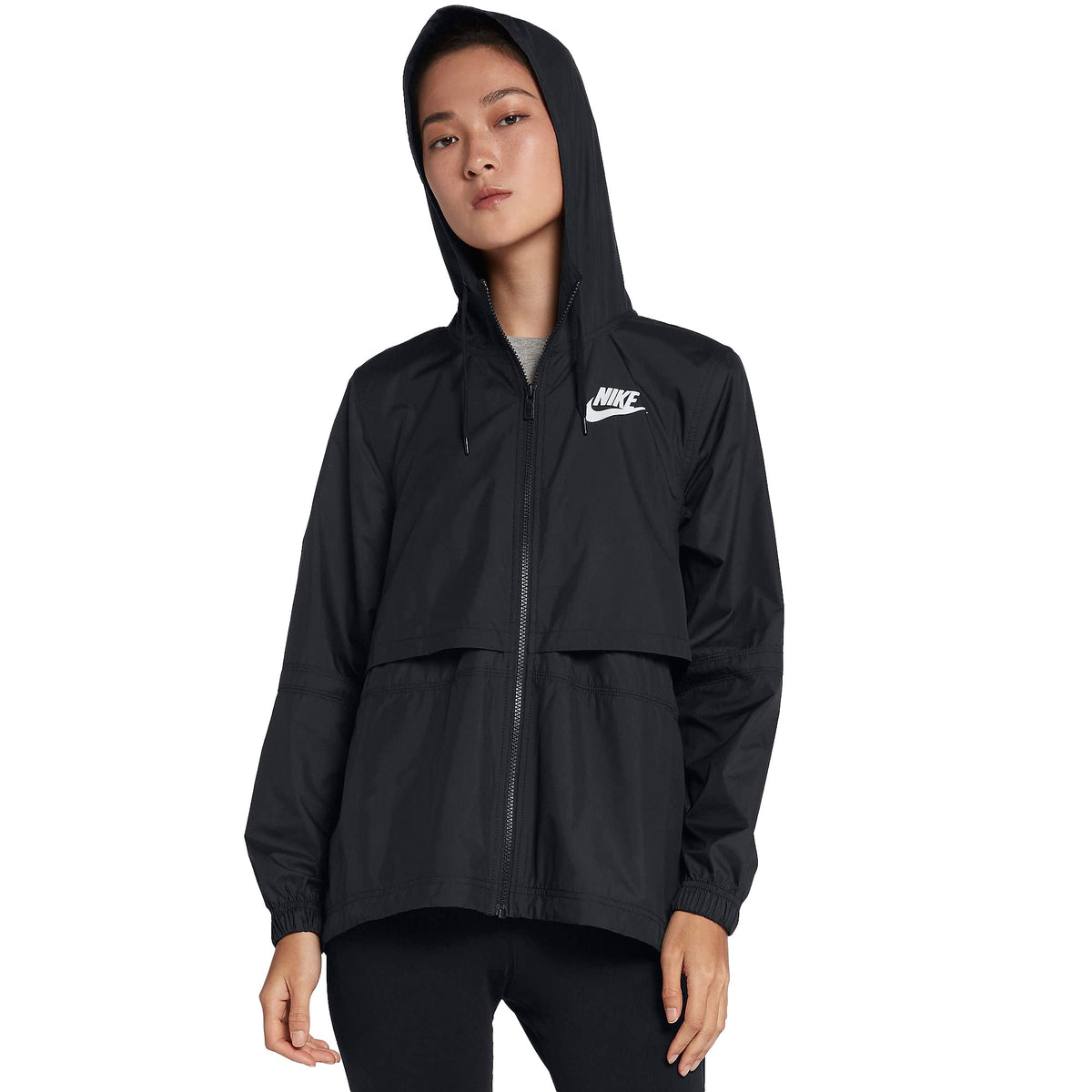 Nike Sportswear Repel Essentials Black/Black/White DQ3352-010 Women's Woven Jacket (as1, alpha, m, regular, regular)