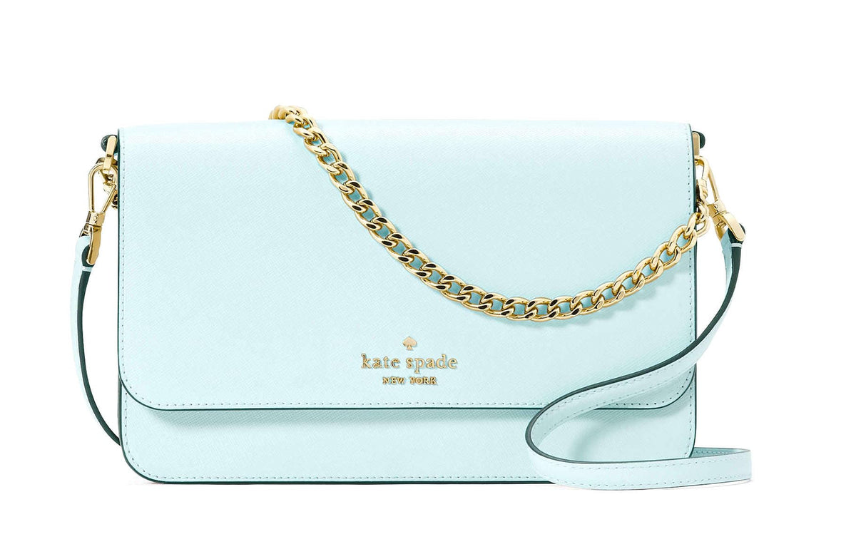 Kate Spade New York Women's Madison Saffiano Leather Large Flap Crossbody Bag, Blue Glow