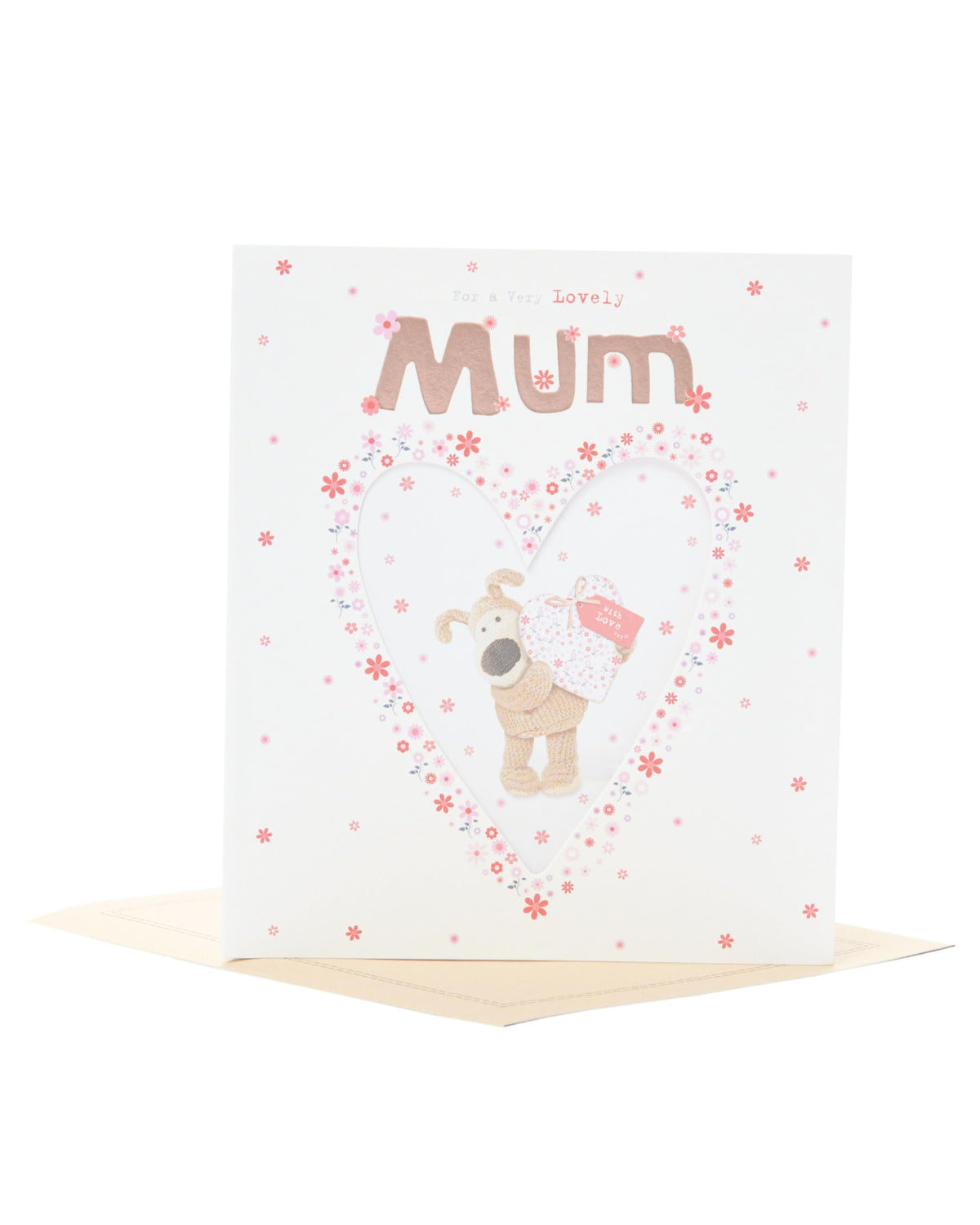 Boofle Birthday Card For Mum With Envelope - Sweet Design With Patterned Heart, Multi, 737937-0-1,159mm x 184mm