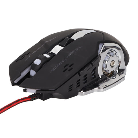 RGB Wired Gaming Mouse, USB Optical Computer Mice Ergonomic Gamer Laptop PC Mouse with 1200 DPI RGB Cool Breathing Light for Desktop Laptop and PC