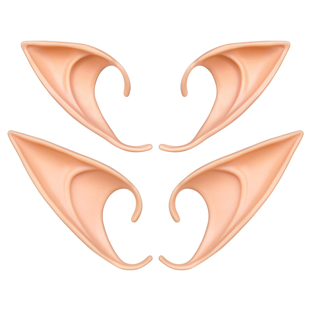 Aomig Pixie Elf Ear, 2 Pairs Latex Elf Ears, Soft Pointed Goblin Ears, Elven Vampire Ears for Live Broadcast Props, Alien Ears, Fairy Ears for Halloween Christmas, Elven Ears Dress Up Costume