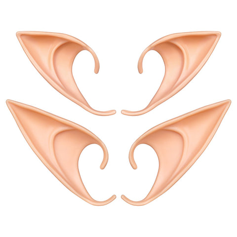 Aomig Pixie Elf Ear, 2 Pairs Latex Elf Ears, Soft Pointed Goblin Ears, Elven Vampire Ears for Live Broadcast Props, Alien Ears, Fairy Ears for Halloween Christmas, Elven Ears Dress Up Costume