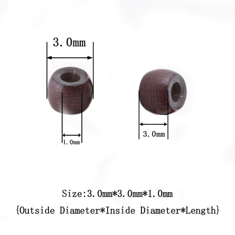 Vlasy Silicone Lined Nano Rings Beads for Nano Tip Hair Extensions Micro Nano Beads (200pcs, Brown)