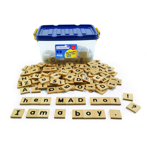 Excellerations Big Wooden Letter Tiles - Tub of 250 (Item # BIGTILES)