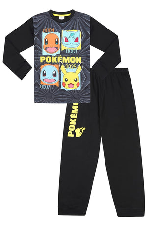 Boys Pokemon Black Long Pyjama Set (11-12 Years)