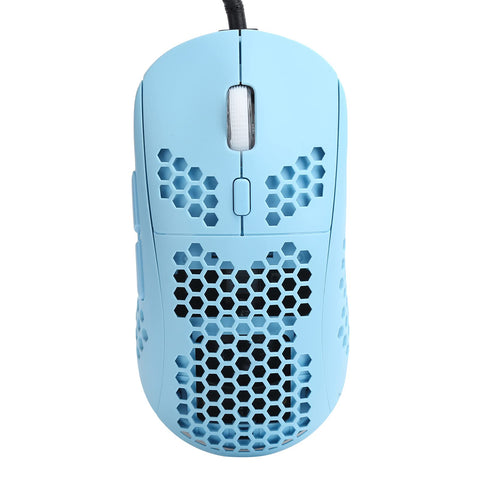USB Gaming Mouse, Honeycomb Hollow Ultralight Wired Mouse with Backlight, 6400 Adjustable DPI Optical Sensor,7 Control Keys RGB Gaming Mouse(blue)