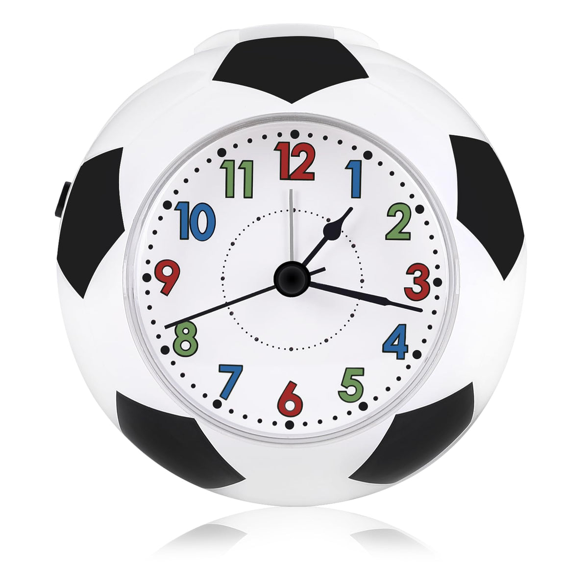 UNISOPH Alarm Clock for Kids, Football Desk Clock, Round Analog Clock with Non Ticking, Creative Kids Clock for Kids Children Bedroom Home Decoration Birthday Gift