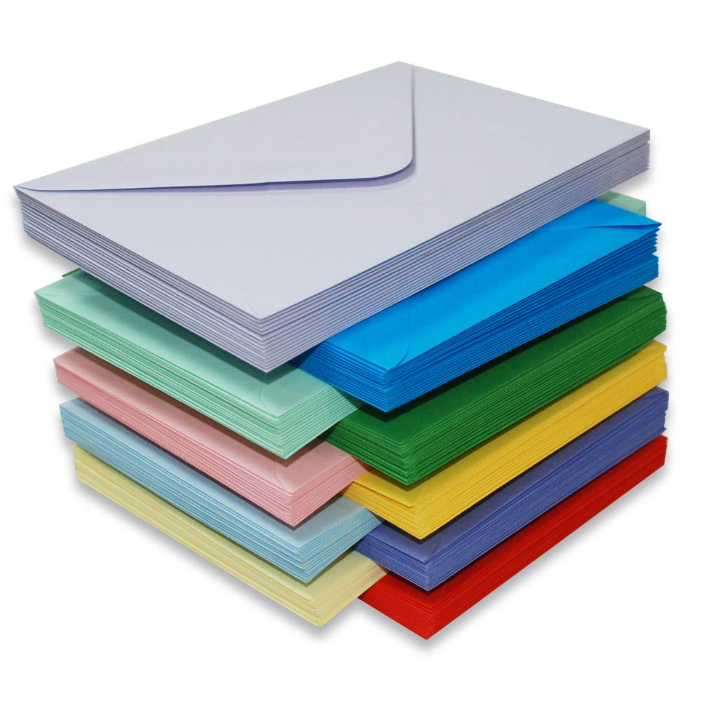 Craft UK 2281- 150 C5 envelopes in Assorted colours, Brights & Pastels