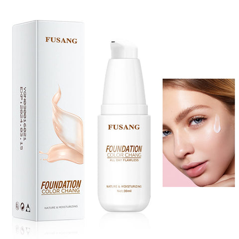 Color Changing Foundation,All-Day Flawless Colour Changing Liquid Foundation Makeup,Easy to Apply,Moisturizing Face Liquid Cover Concealer Foundation Cream Makeup for Women&Girls